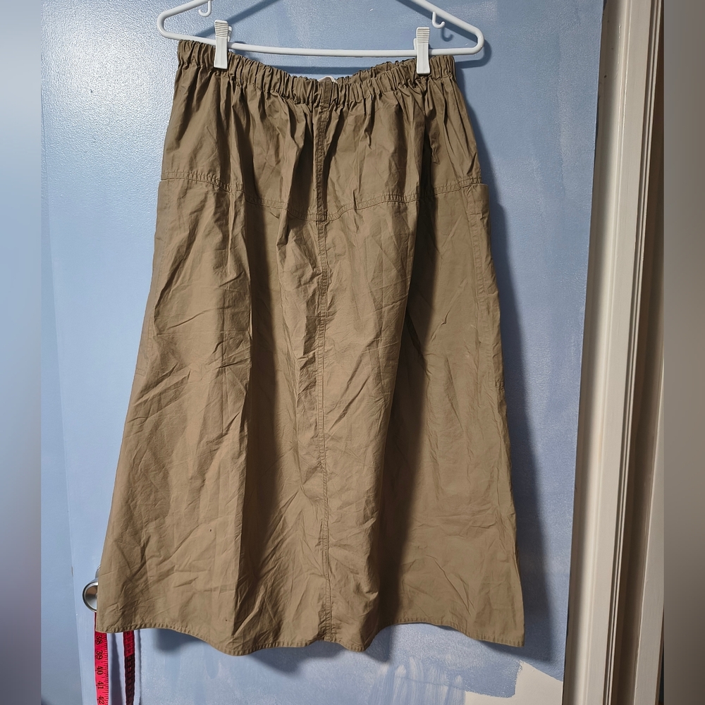 SOFIE D'HOORE Khaki Green Pull On Oversized Cotton Skirt 40 M/L - Picture 2 of 3